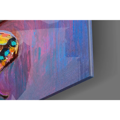 Vibrant butterfly canvas wall art with pink, blue, yellow strokes