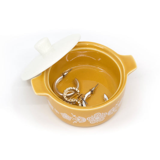 Open Butterfly Gold trinket box holding jewelry