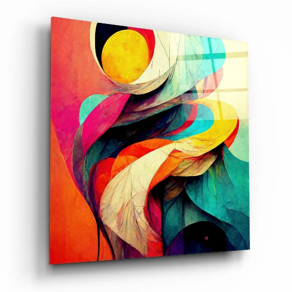 Stunning Teal Purple Abstract Glass Wall Art Canvas | Insigneart USA | vintageantiquesgifts.com