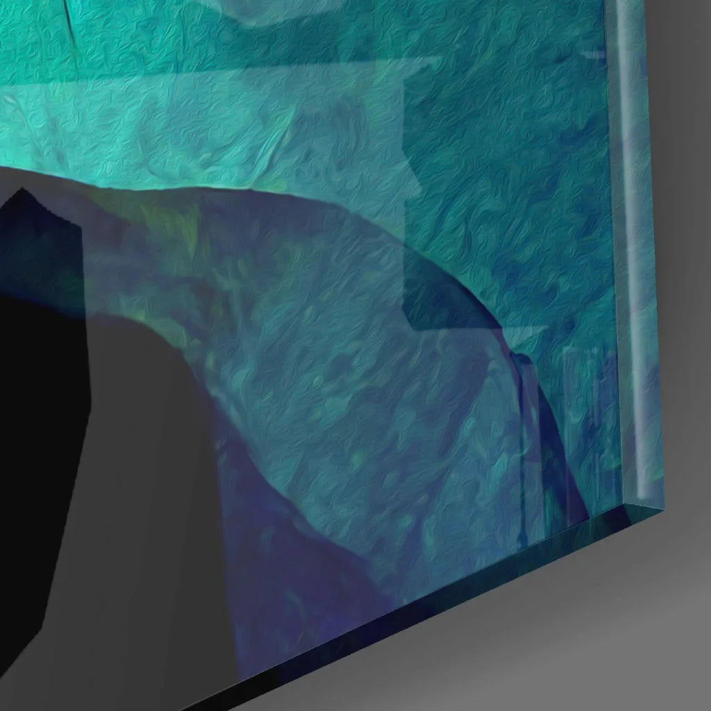 Stunning Teal Purple Abstract Glass Wall Art Canvas | Modern Wall Art Decor | vintageantiquesgifts.com
