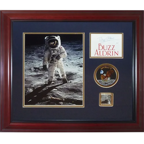 Buzz Aldrin autographed Apollo 11 frame with genuine moon rock