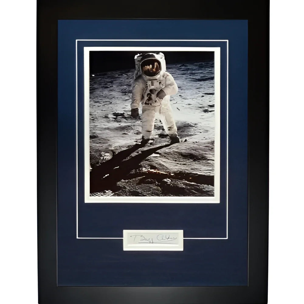 Buzz Aldrin autographed moon signature series framed photo with JSA plaque