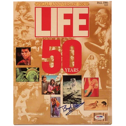 Buzz Aldrin autographed Life magazine 50 years anniversary cover 1986