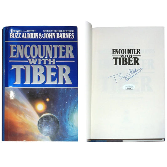 Buzz Aldrin autographed Encounter with Tiber book with JSA
