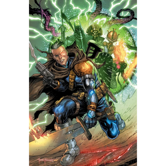 Marvel Comics Cable #5 Tyler Kirkham Exclusive Virgin comic cover with green lightning