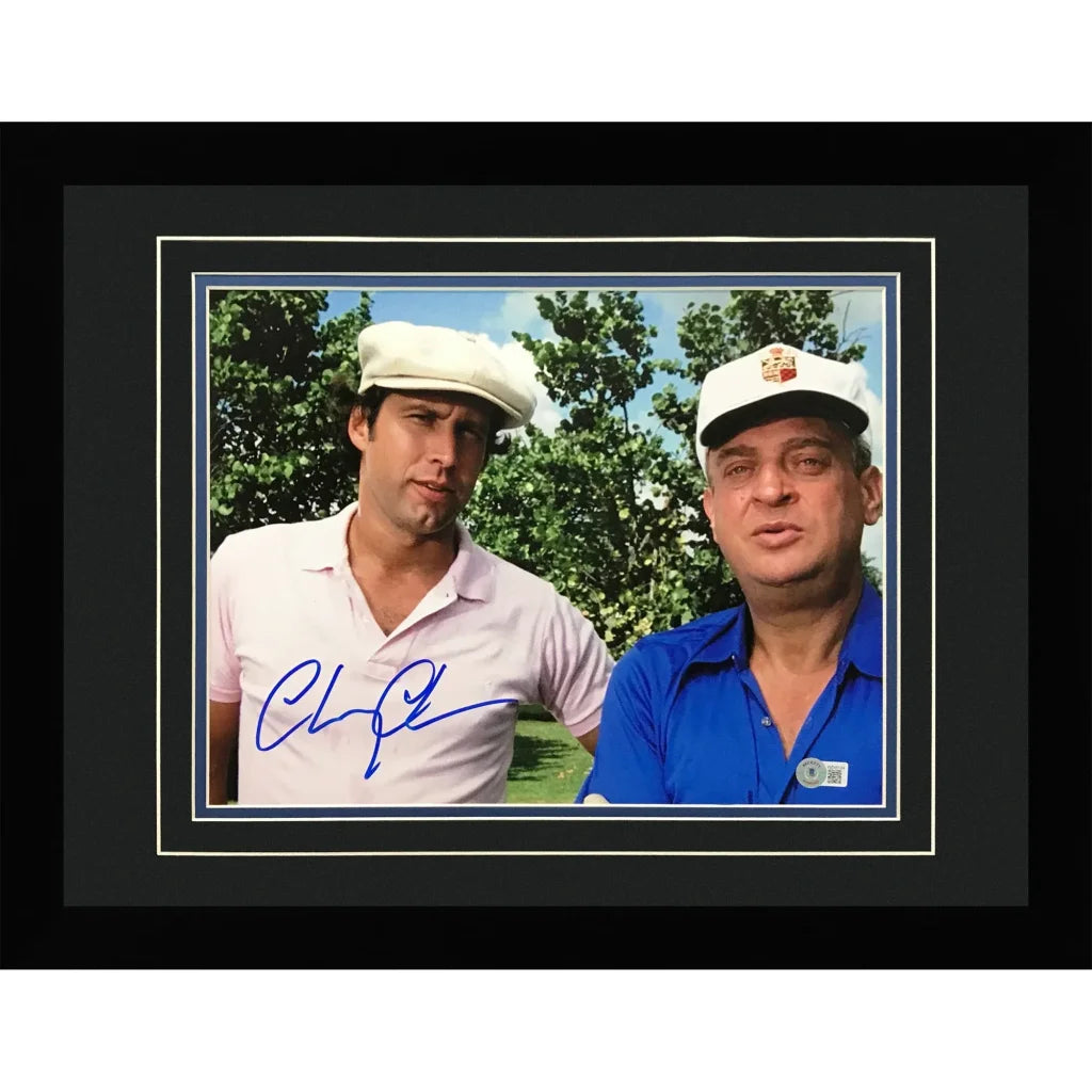 Caddyshack deluxe framed 11x14 photo signed by Chase and Dangerfield in 8x10 black frame with white mat