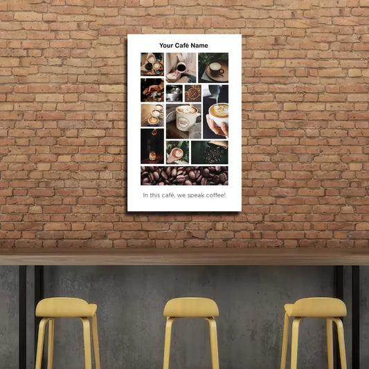 Personalized Coffee Grid Cafe Wall Art with Custom Photos | Insigneart USA | vintageantiquesgifts.com