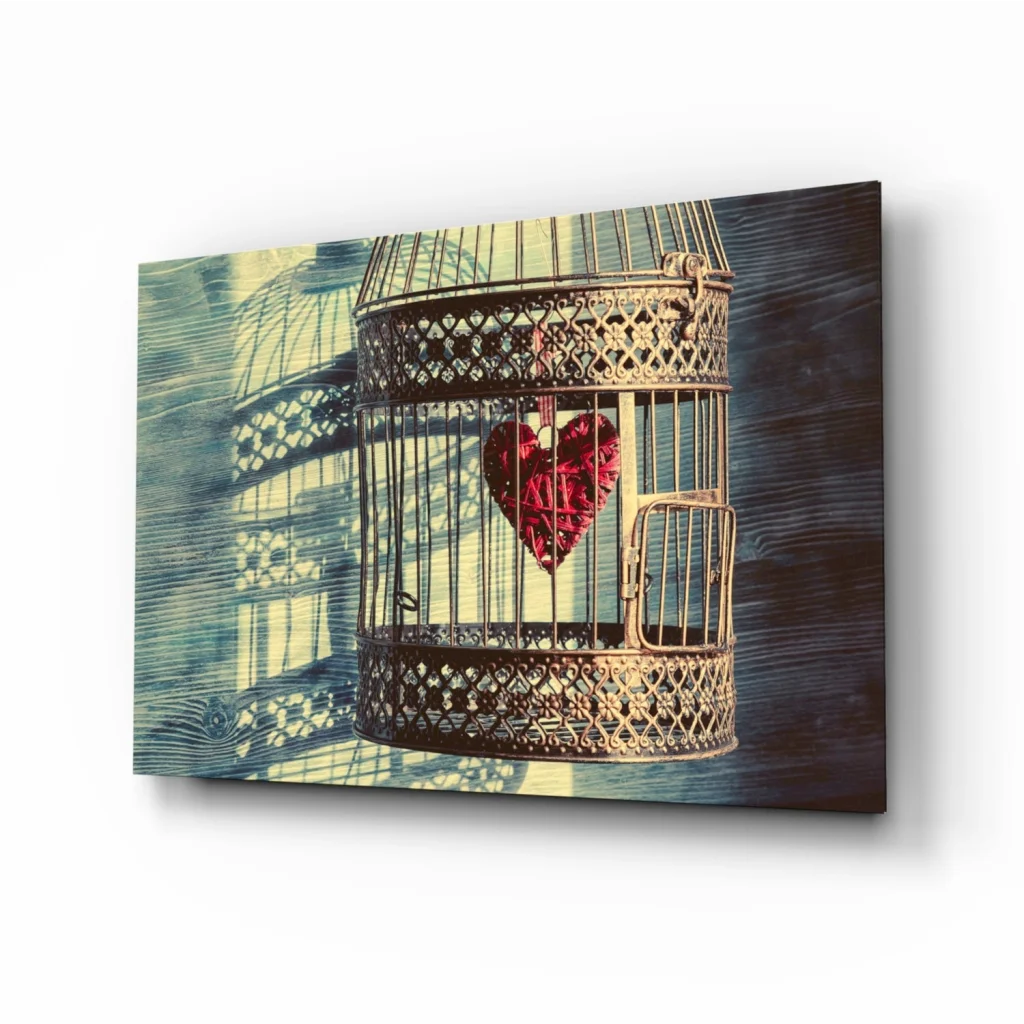 Vintage Birdcage Heart Canvas Wall Art Print | Insigneart USA | vintageantiquesgifts.com