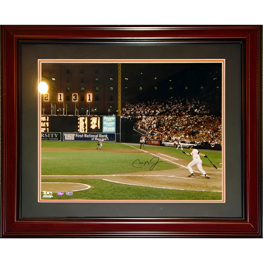 Cal Ripken Jr. autographed deluxe framed 16x20 Baltimore Orioles Iron Man photo