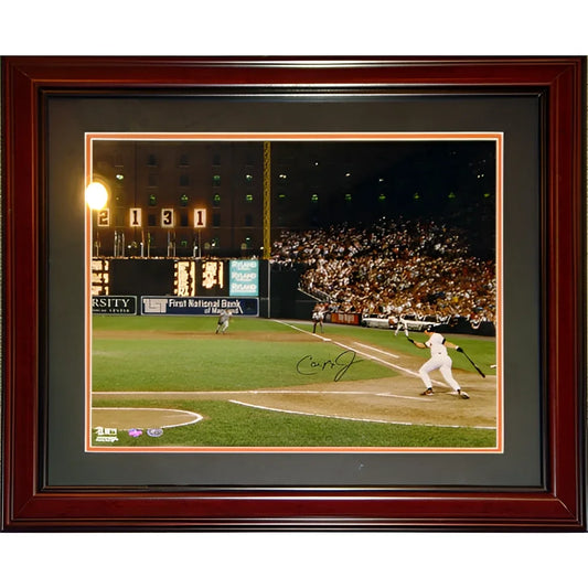 Cal Ripken Jr. autographed deluxe framed 16x20 Baltimore Orioles Iron Man photo