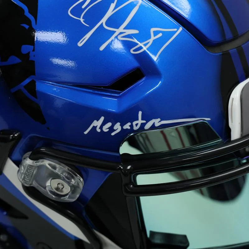 Calvin Johnson autographed Lions SpeedFlex helmet inscribed Megatron Schwartz