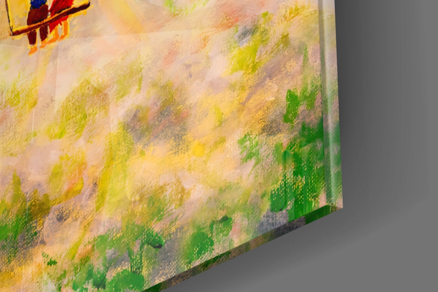 Balloon Swing Ride Over Meadow Glass Wall Art