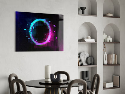 Glitch Neon Ring Magenta Haze Glass Wall Art