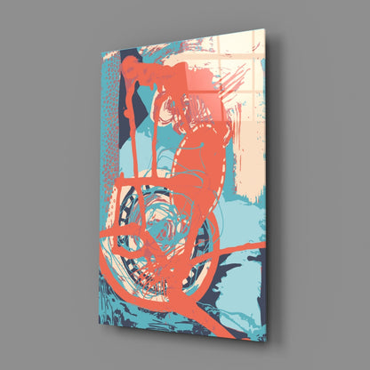 Orange Brushstroke Figure Glass Wall Art