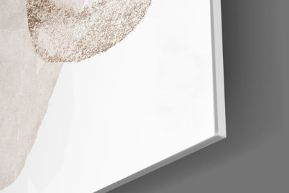 Navy Blush Gold Dotted Circles Glass Wall Art