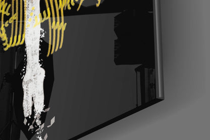 Golden Glow Tutu Ballerina Glass Wall Art