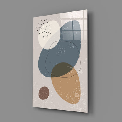 Blue Olive Blobs Dash Accents Glass Wall Art