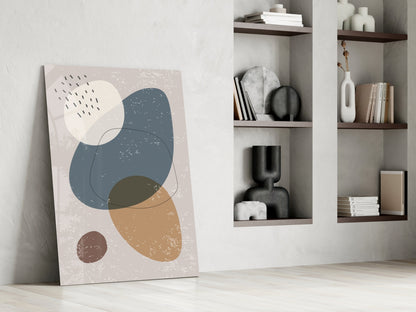 Blue Olive Blobs Dash Accents Glass Wall Art