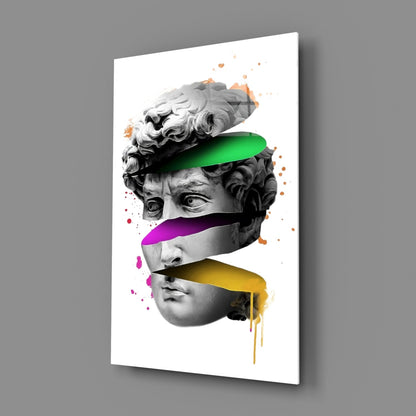 Neon Bands Sliced David Glass Wall Art