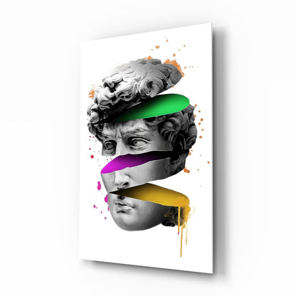 Neon Bands Sliced David Glass Wall Art