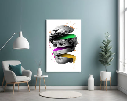 Neon Bands Sliced David Glass Wall Art