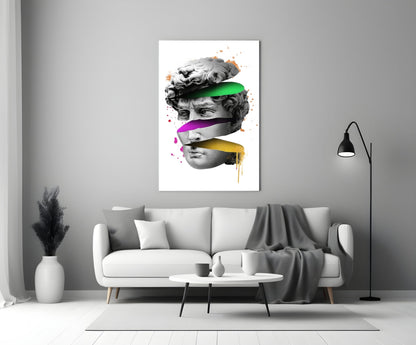 Neon Bands Sliced David Glass Wall Art