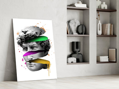 Neon Bands Sliced David Glass Wall Art