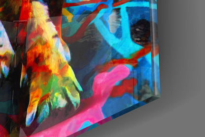 Vibrant Graffiti Tiger Glass Wall Art