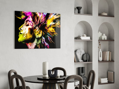 Golden Yellow Paint Mane Profile Glass Wall Art