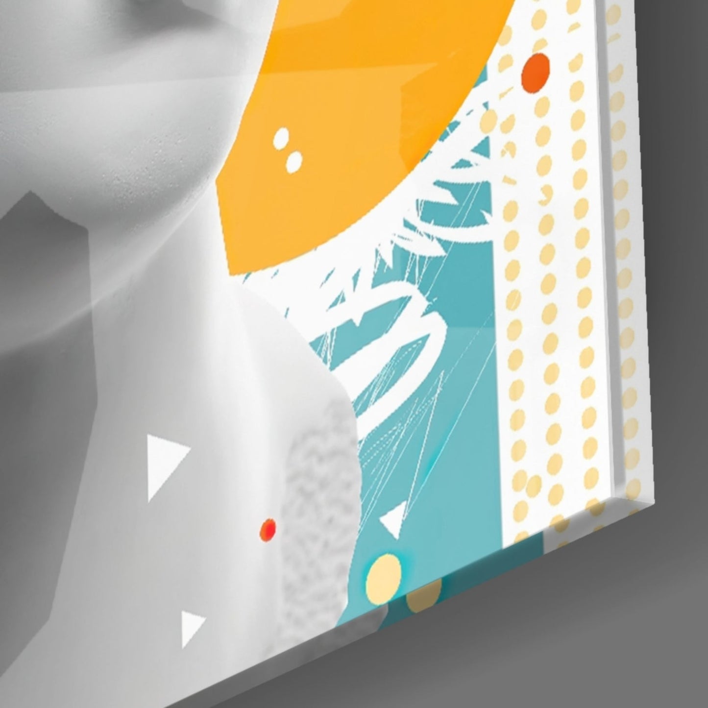 Orange Circles Venus Bust Glass Wall Art