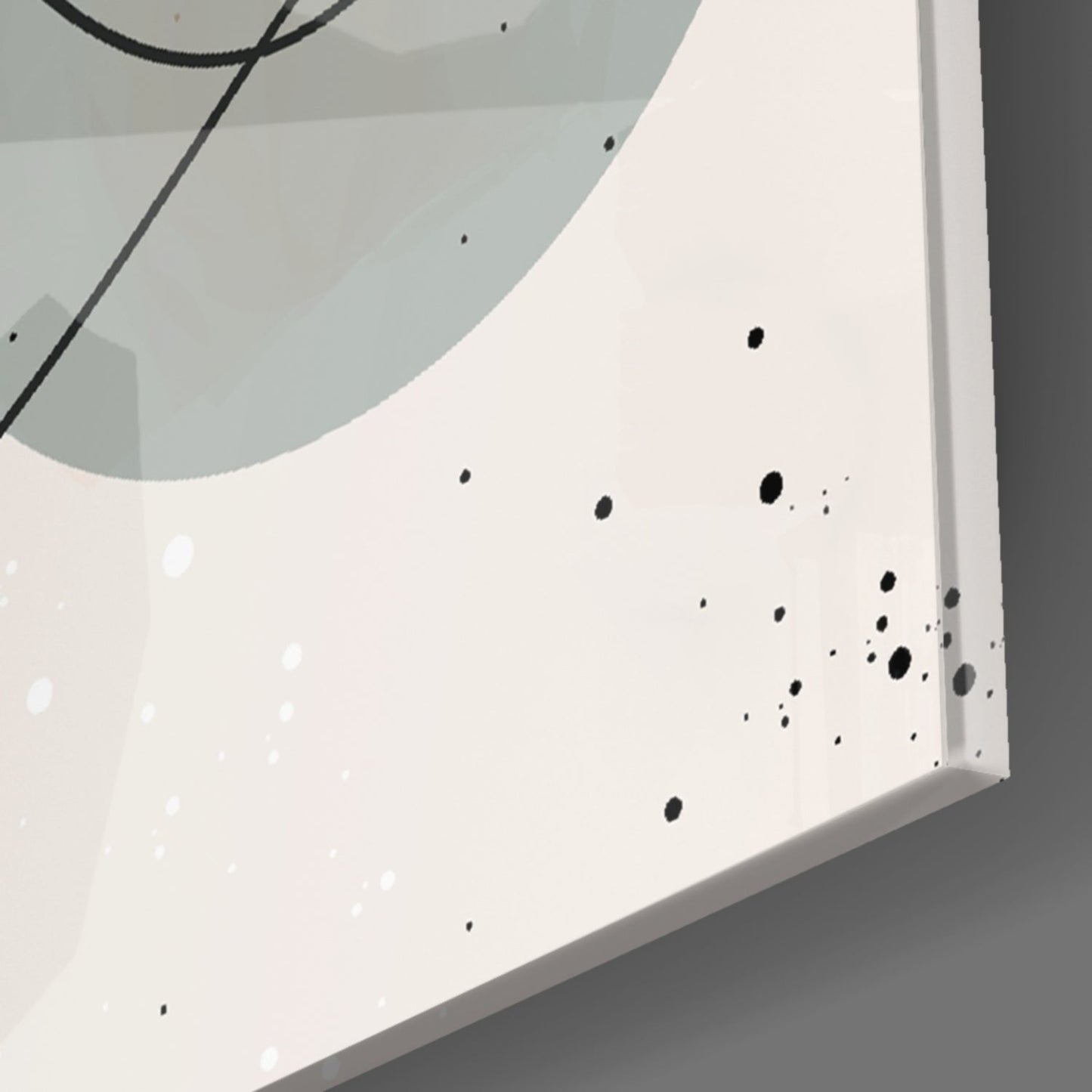 Blush Grey Circle Line Face Glass Wall Art
