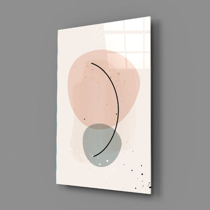 Blush Pink Sage Pebble Curve Glass Wall Art