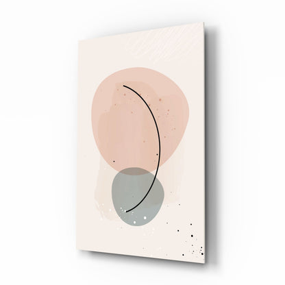 Blush Pink Sage Pebble Curve Glass Wall Art
