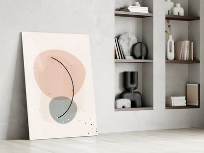 Blush Pink Sage Pebble Curve Glass Wall Art