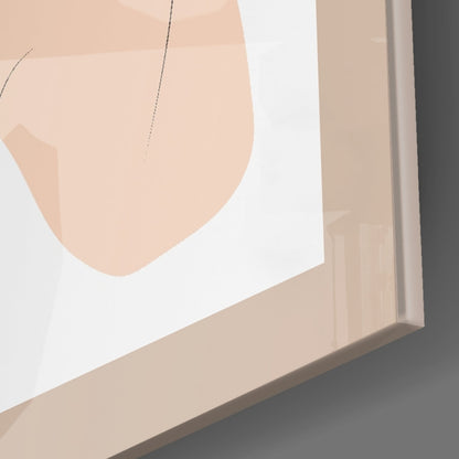 Sage Peach Line Portrait Glass Wall Art