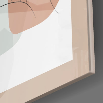 Blush Terracotta Line Face Glass Wall Art