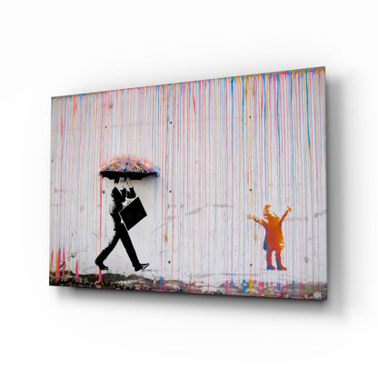 Color of Rain Street Stencil Glass Wall Art