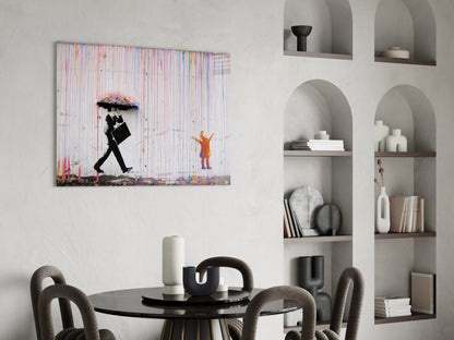 Color of Rain Street Stencil Glass Wall Art