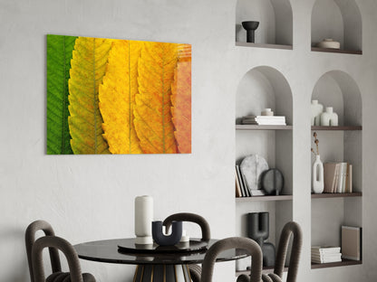 Macro Serrated Leaves Color Shift Glass Wall Art