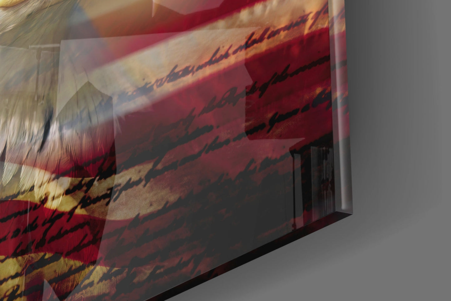 Flag And Constitution American Eagle Glass Wall Art
