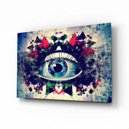 Kaleidoscope Triangle Cosmic Eye Glass Wall Art
