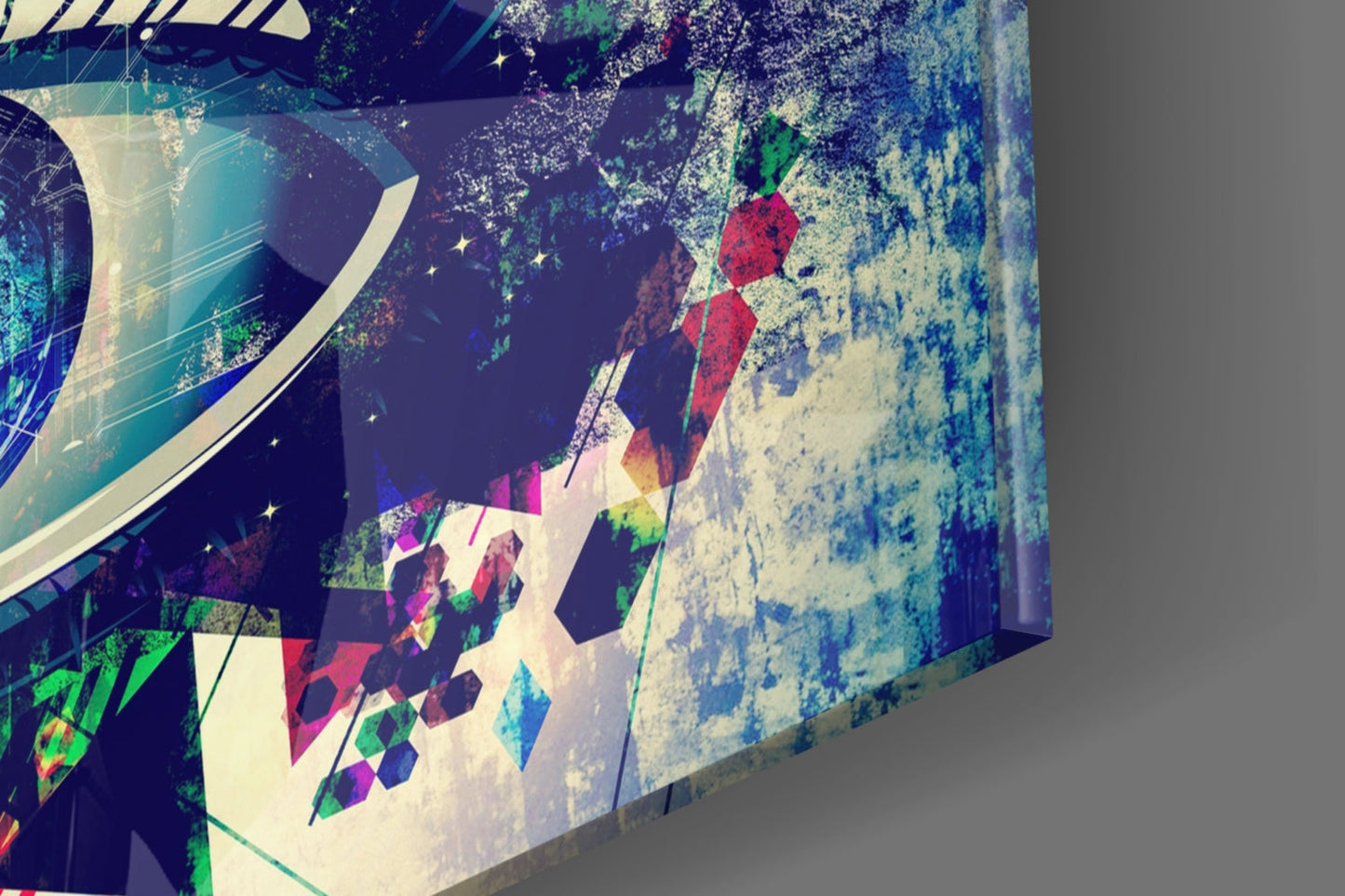 Kaleidoscope Triangle Cosmic Eye Glass Wall Art