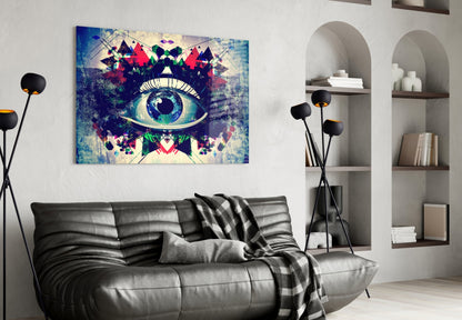 Kaleidoscope Triangle Cosmic Eye Glass Wall Art