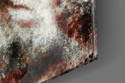 Grunge Roaring Tiger Glass Wall Art