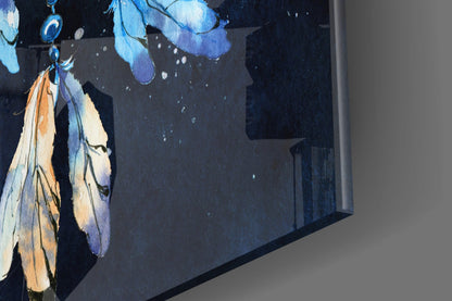 Eagle Wings Starry Dreamcatcher Glass Wall Art
