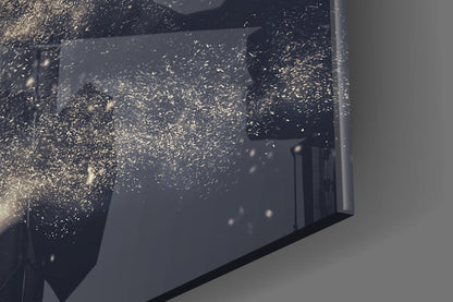 Sculpted Dancer Bursting Into Particles Glass Wall Art