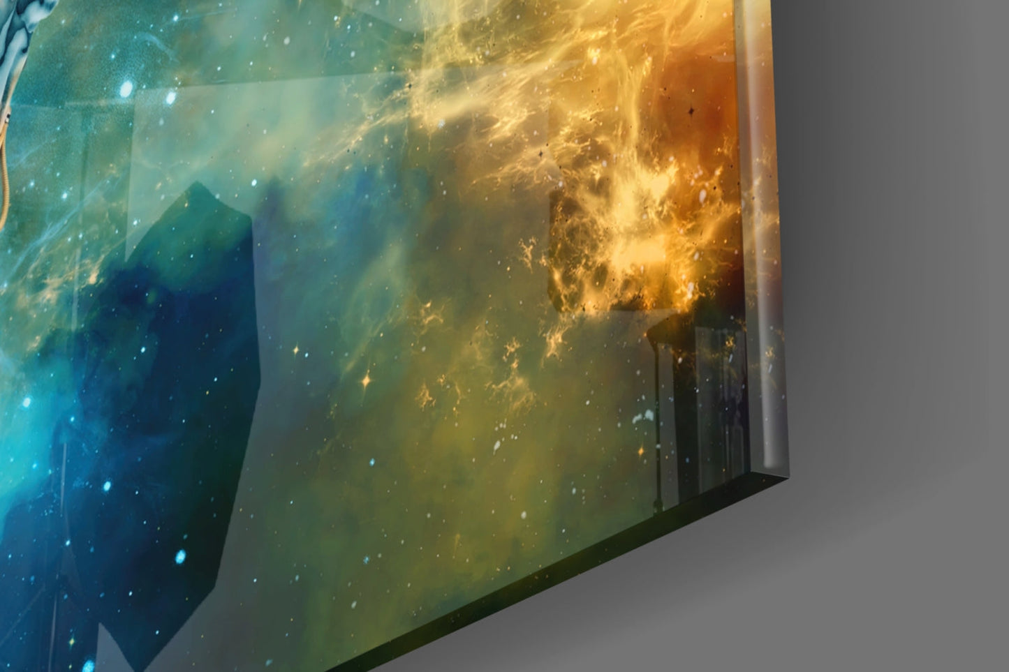Arms Wide Nebula Astronaut Glass Wall Art