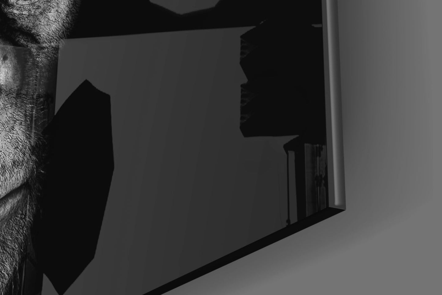 Black And White Ape Portrait Glass Wall Art