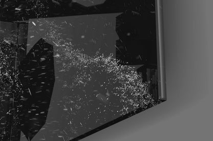 Dark Gorilla In Silver Rain Glass Wall Art