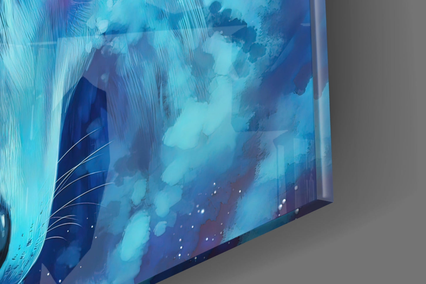 Neon Smoke Wolf Glass Wall Art